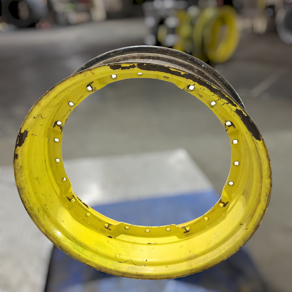 12"W x 38"D, John Deere Yellow 12Hole Waffle Wheel (Groups of 3 bolts